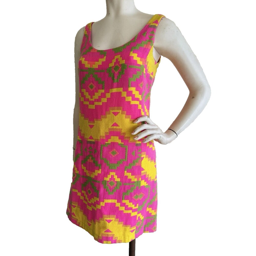 JUDITH MARCH Dress Pink Embroidered Woven Tank Sundress Size 4